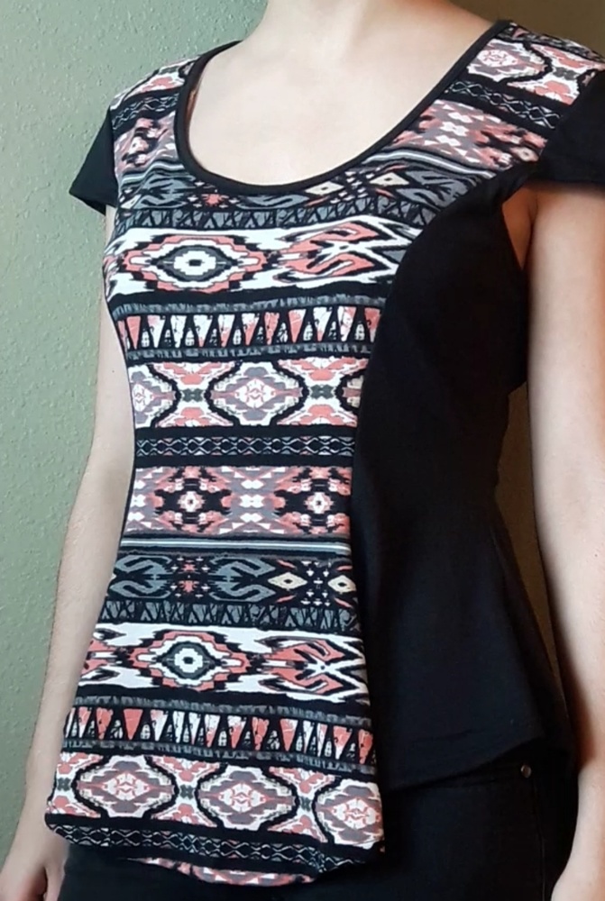 Black blouse with tribal designs